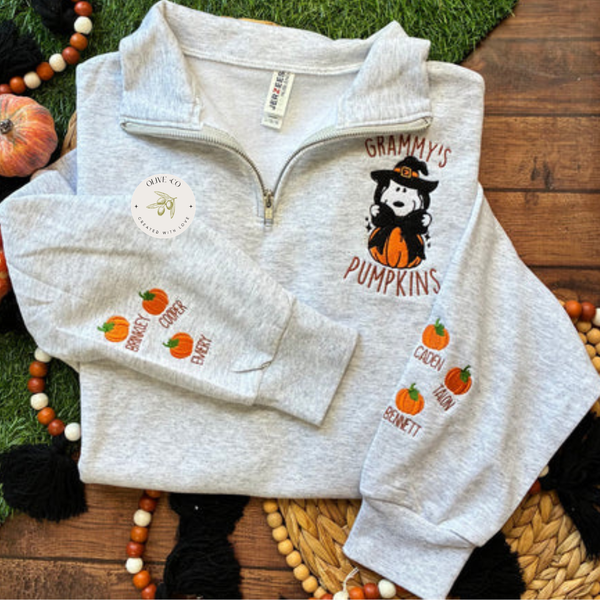 Witchy Puppy with Pumpkin Sleeves